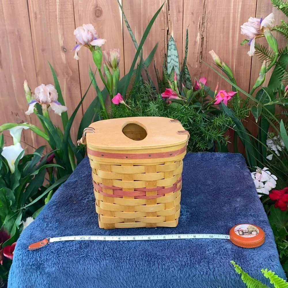 Square tissue holder container by Carnation Baskets